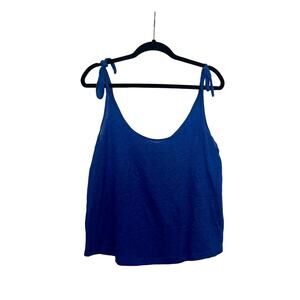 Ba&sh Boxy Short Crop Tank Top Blue Sleeveless Size 0 Designer Luxury Brand